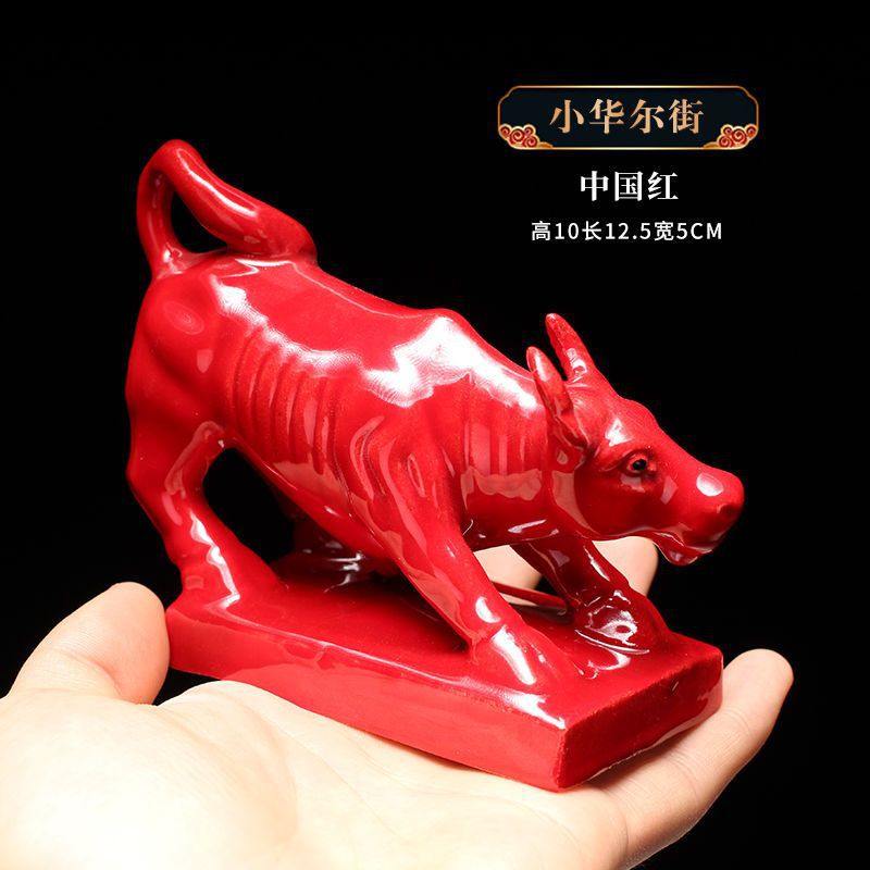 Tang Sancai ox ceramic yellow ox figurine