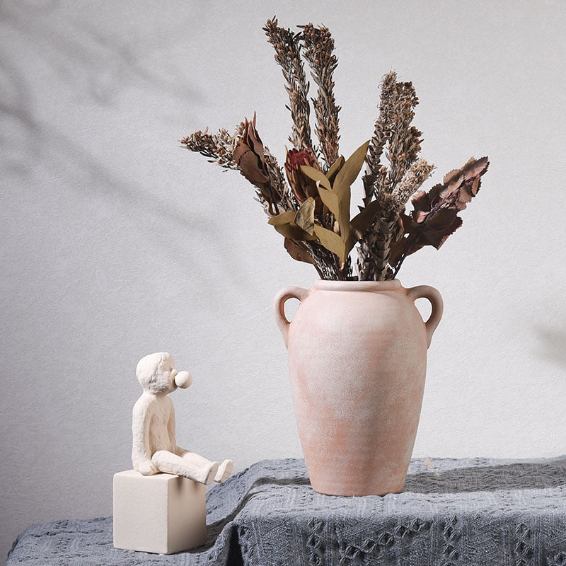 Vintage Ceramic Vase Wabi Sabi Style for Dried Flowers Floral Arrangement Home Decor Song Dynasty Pottery