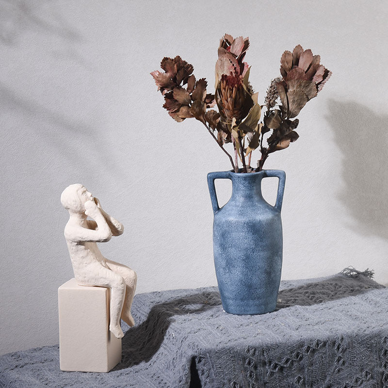 Vintage Ceramic Vase Wabi Sabi Style for Dried Flowers Floral Arrangement Home Decor Song Dynasty Pottery