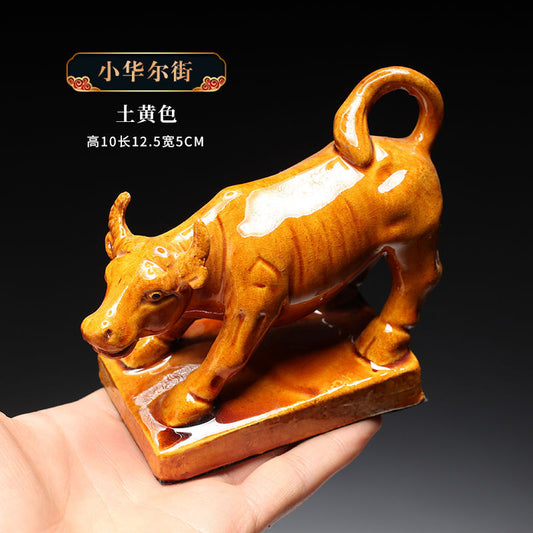 Tang Sancai ox ceramic yellow ox figurine